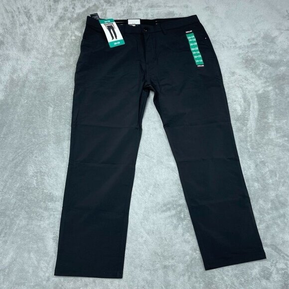 Kirkland Signature Mens Black Pants Size 38x29 Polyester Blend Slim Fit a0647 - Picture 1 of 6